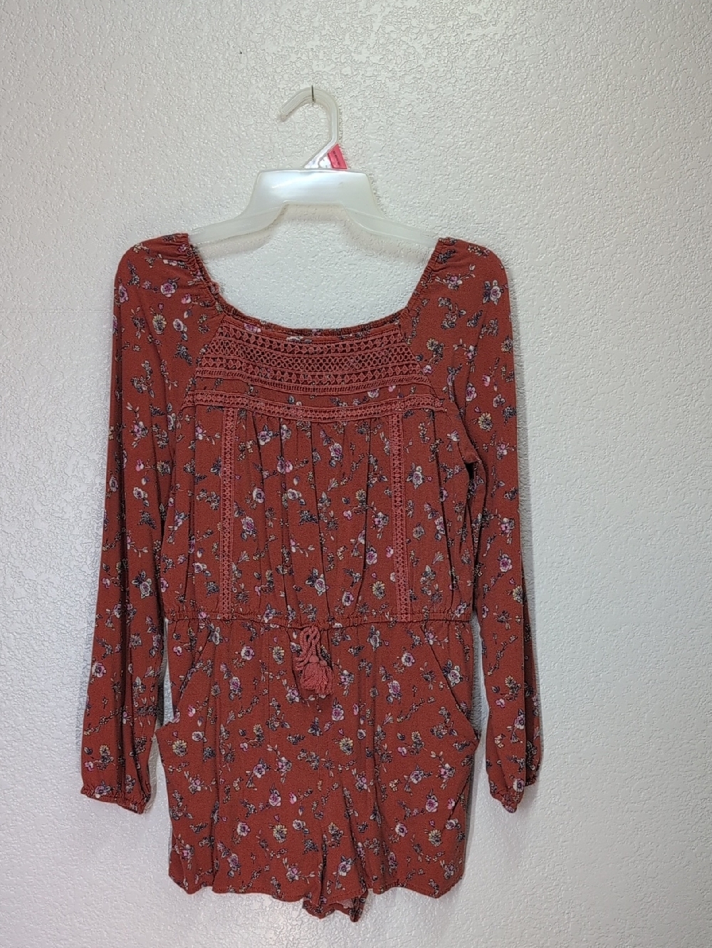 Art Class | Girls | Romper with  Flowers| XL (14/16)